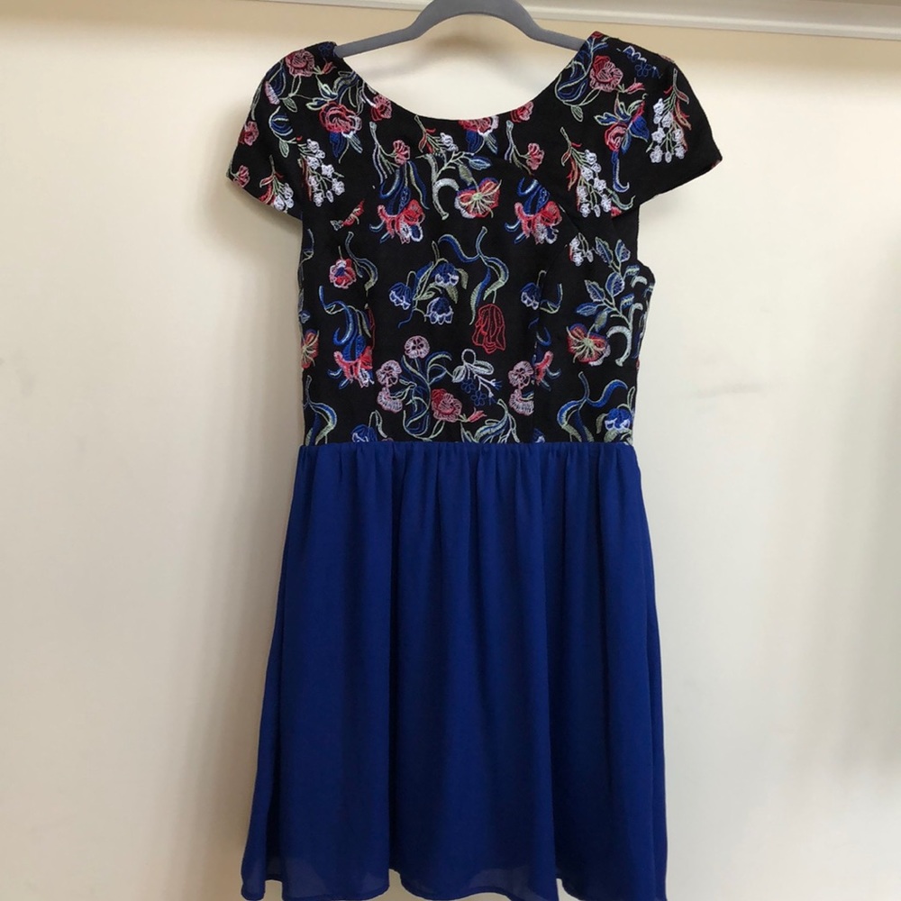 Alya by Anthropology Black and Blue Dress